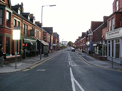 A photo of Penny Lane in Liverpool; original source: Wikipedia, en.wikipedia.org/wiki/Penny_Lane,_Liverpool.